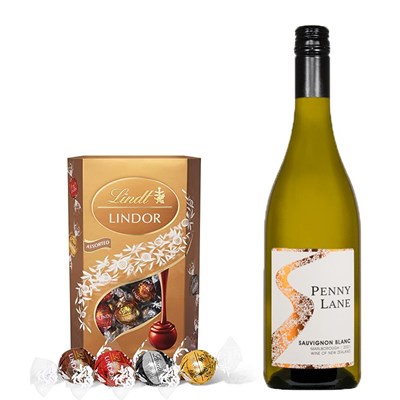Penny Lane Sauvignon Blanc 75cl White Wine With Lindt Lindor Assorted Truffles 200g